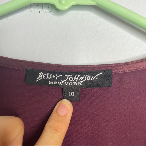 Vintage Betsey Johnson Boutique Purple Silk Dress - Picture 3 of 4